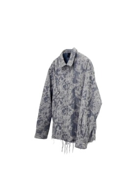 Pupil Travel 水洗晕染美拉德慵懒破坏毛边拉链长袖衬衫Clean fit