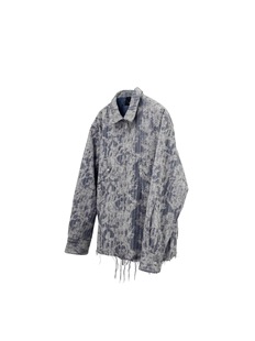 Clean Pupil 衬衫 水洗晕染美拉德慵懒破坏毛边拉链长袖 fit Travel