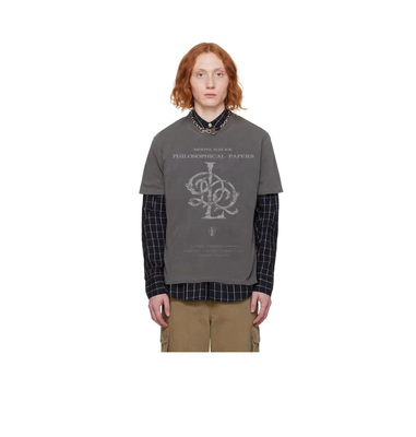 PUPILTRAVEL 复古短袖男做旧vintage宽松字母印花潮牌重磅棉t恤女