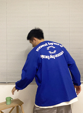 SUPERTOFU(SPTF)新品AW20眼形主题图案电光蓝长袖TEE