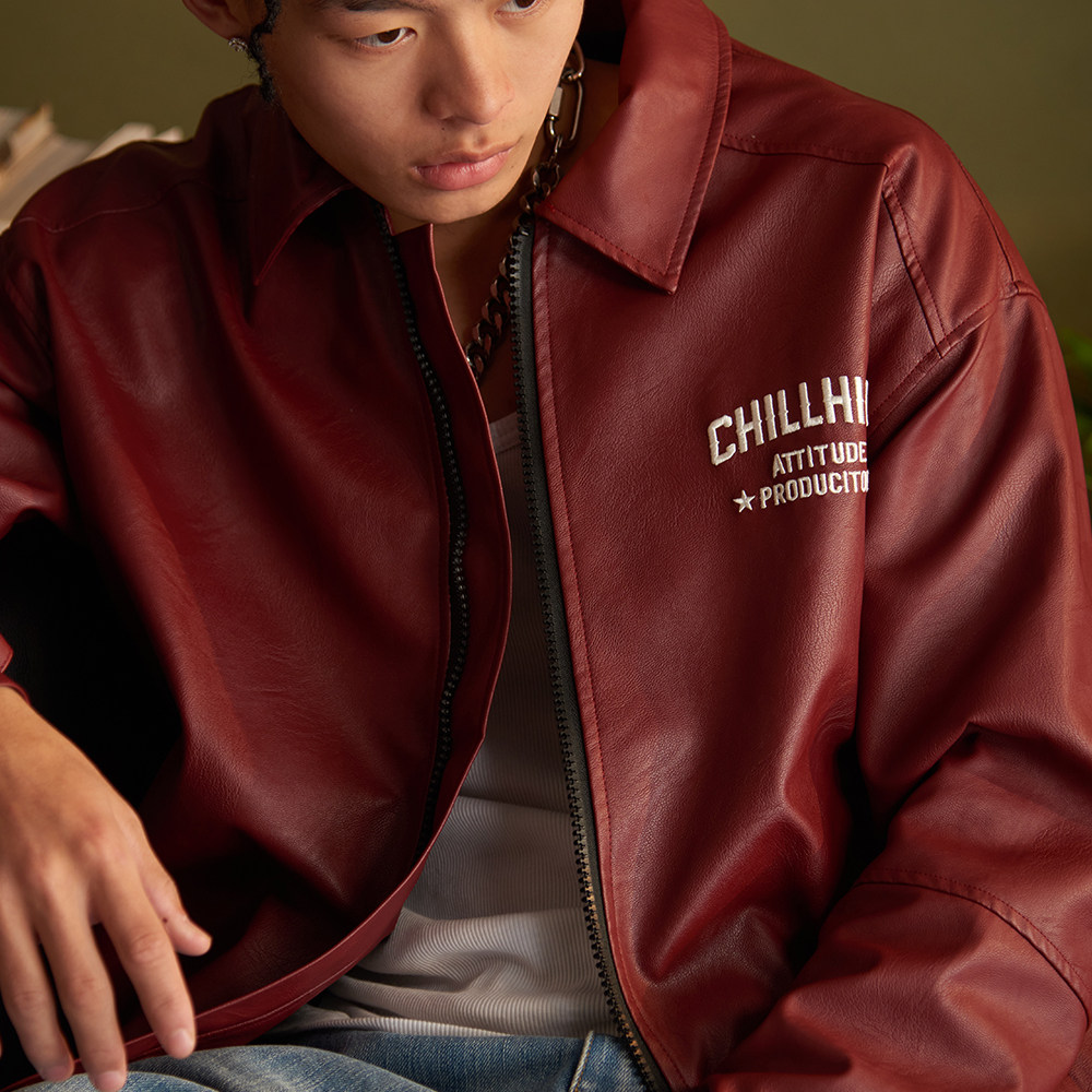 开衫防风皮衣男夹克chillhigh
