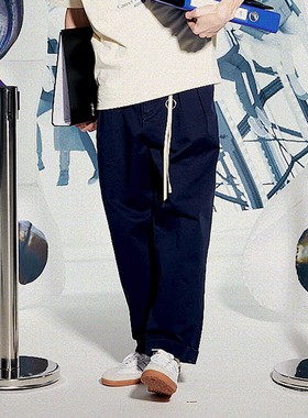 ANB2023春夏 / GOODJOB水洗挂绳九分裤（藏青色/卡其色）