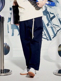 ANB2023春夏 / GOODJOB水洗挂绳九分裤（藏青色/卡其色）