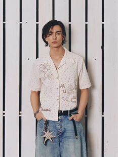 PROS BY CH 不路牌 檀香山午后满印波点复古宽松短袖衬衫