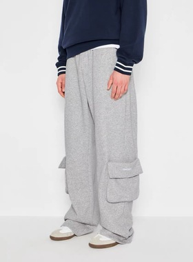 MYSAMESAME25AW舒适保暖棉口袋长卫裤宽松直筒休闲百搭运动裤男女