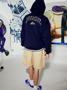 ANB2023春夏 / GOODJOB水洗宽大棉布短裤（灰色/卡其色）