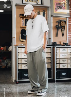 食钓SDGR松弛微弹阔腿裤纯色日系简约休闲长裤