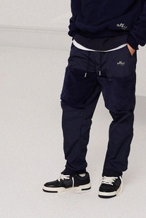 NAVY藏青色纯色灯芯绒贴袋机能长裤 ANB2022秋冬 ANB