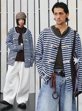 不路牌「牧羊人」复古条纹开衫 PROS BY CH