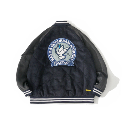 Jacket重磅毛呢棒球夹克