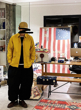 SUPERTOFU (SPTF) 19SS美式复古工装国潮姜黄色战术口袋休闲夹克