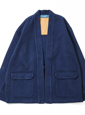 UNV 刺子道袍 蓝染剑道服面料 复古  阿美咔叽夹克 重磅 休闲外套