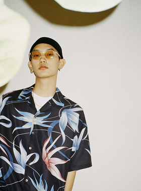 SUPERTOFU(SPTF)SS21新品 花卉线条图案ALOHA夏威夷短袖衬衫