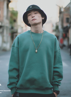 Actions AW新款 经典 A标 美式 圆领抓绒 重磅 落肩卫衣 简约宽松