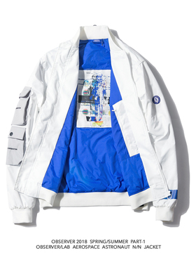 OBSERVER 18SS  AS-58 宇航员撞色贴布夹棉机能感MA1飞行夹克外套