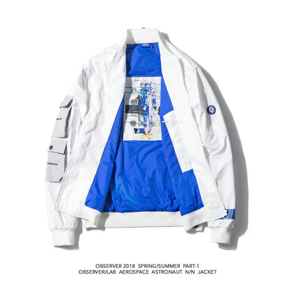 OBSERVER 18SS  AS-58 宇航员撞色贴布夹棉机能感MA1飞行夹克外套