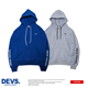 蓝牌DEVSAW印花带帽薄毛圈灰蓝色双色卫衣HOODIE18