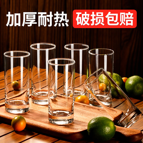 【加厚耐热】玻璃水杯餐杯牛奶杯