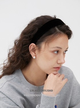 G/S 博主fever同款黑色丝绒发箍女款高级感头箍复古百搭ins风头饰