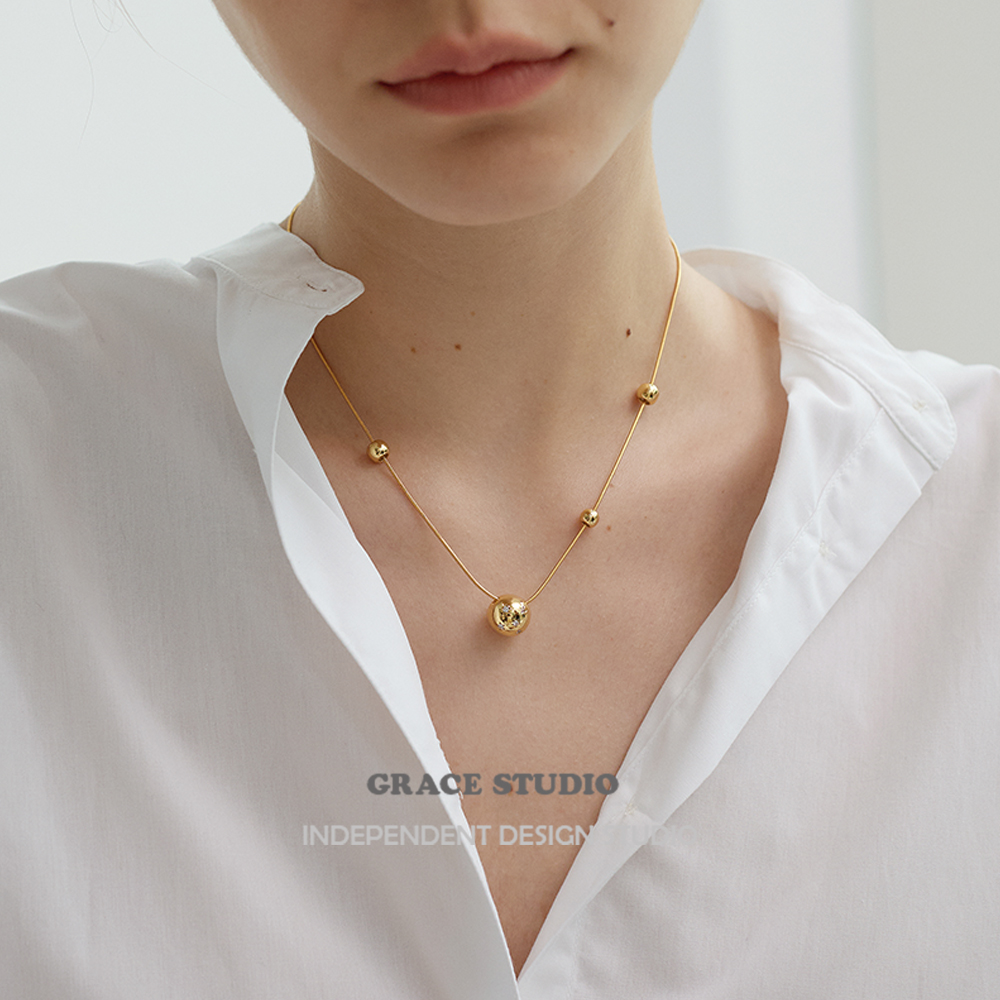 G/S极简几何小圆球金属项链