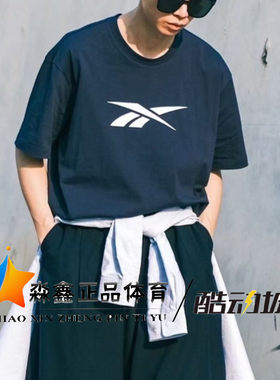Reebok锐步男女 大LOGO经典透气舒适圆领短袖T恤GL5249