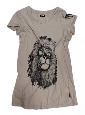 LGB 狮子印花短袖T恤 休闲复古潮流街头风 男女同款