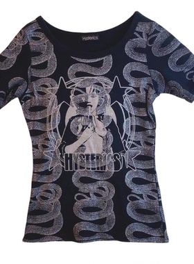 hysteric glamour 歇斯底里 稀有蛇纹人像 短袖T恤 休闲上衣