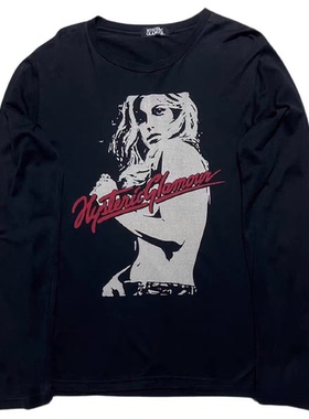 Hysteric Glamour 黑色长袖T恤 复古女郎印花图案 男女同款