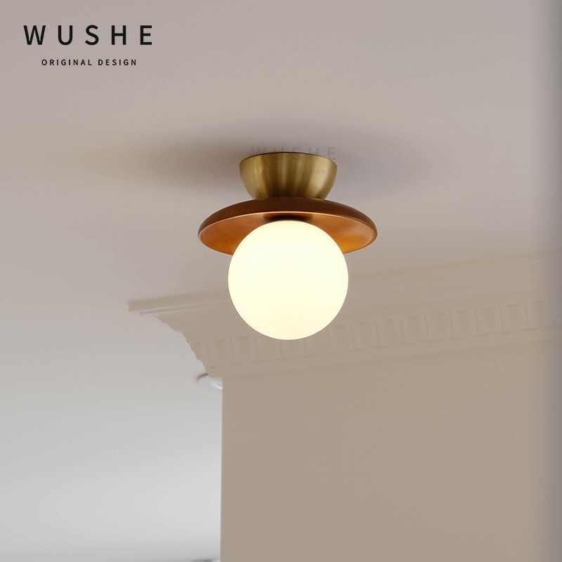 汤圆法式中古创意魔豆走廊过道灯复古奶油日式入户玄关吸顶灯2024