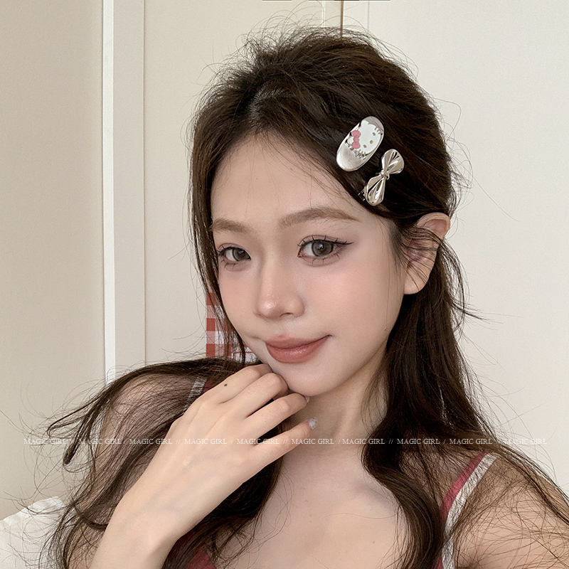 可爱kitty猫蝴蝶结刘海夹发夹