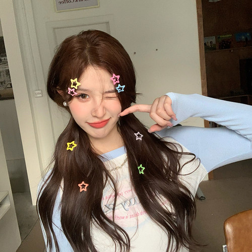 彩色少女小号星星bb夹可爱发夹