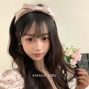 魔丽少女粉色千金蝴蝶结发箍女缎面芭蕾缎带头箍发卡发饰生日头饰