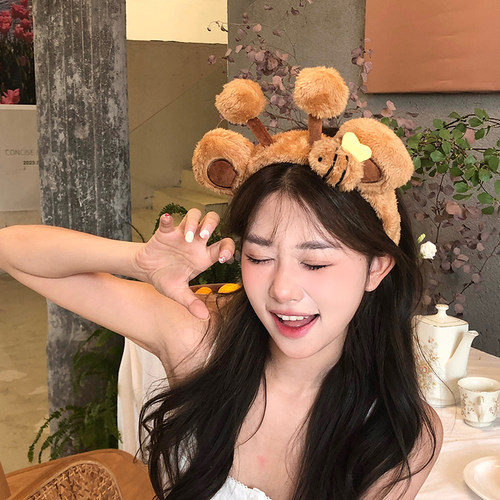 严浩翔同款毛绒小熊洗脸发箍