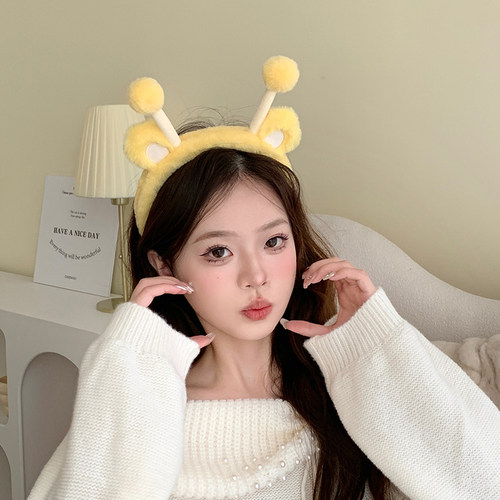 卡通毛绒蜜蜂洗脸发箍可爱拍照