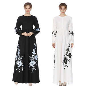 2018春女礼拜服阿拉伯中东女士长袍长裙黑袍服饰