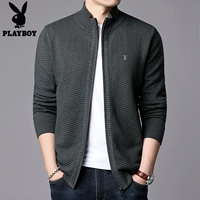 Playboy áo len mới huy hiệu áo sơ mi nam cơ thể miễn phí từ tóc nóng áo len len áo khoác nam - Cardigan áo len nam cổ tim