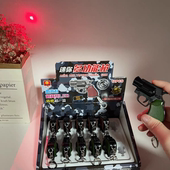 新款 迷你枪模型照明红外线激光超亮钥匙扣男生喜欢多功能挂件玩具