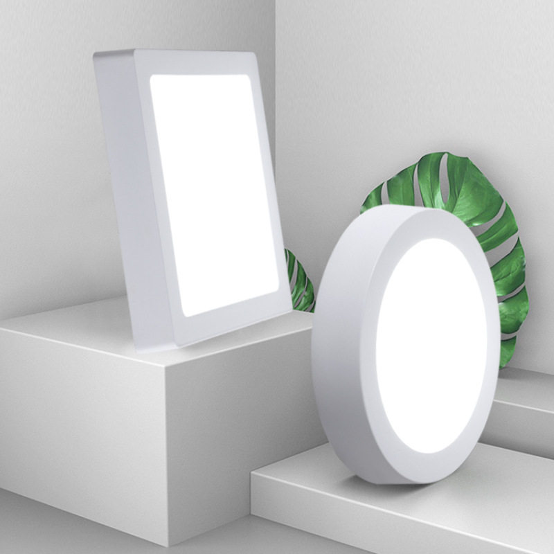 超薄led明装筒灯吸顶过道射灯客厅免开孔圆方形6w8寸12家用天花灯