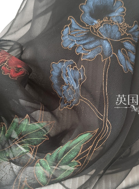 真丝乔其纱丝巾围巾春秋轻薄款