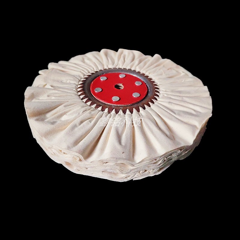 12寸府绸风轮镜面布轮防羽布轮油漆塑胶亚克力牛角树脂抛光白布轮