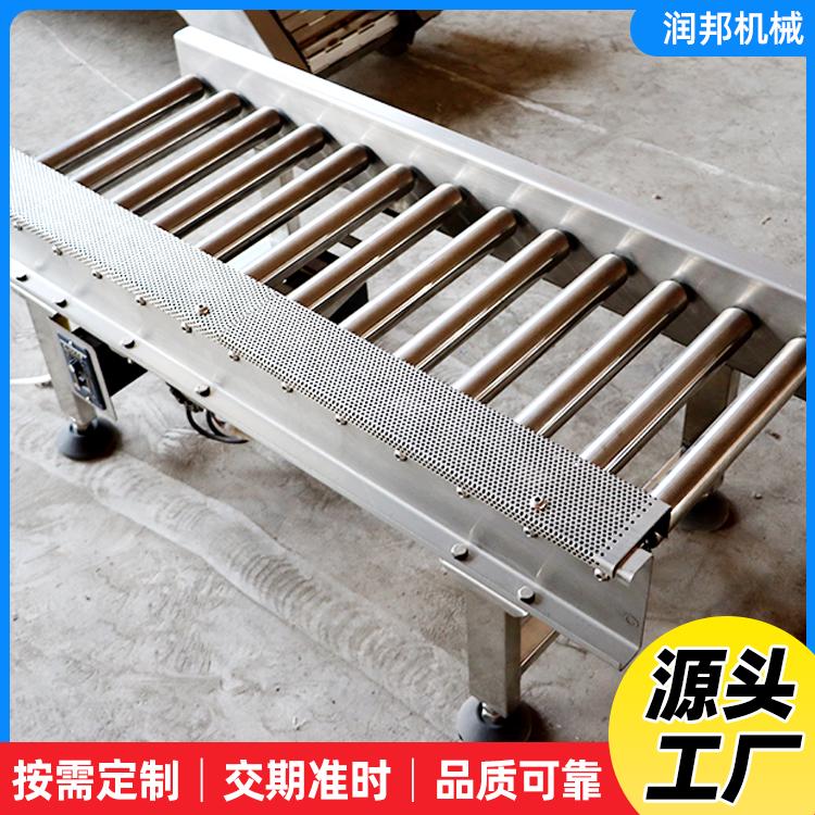 动力滚筒输送机快递分拣线无动力卸货神器不锈钢转弯滚筒输送线