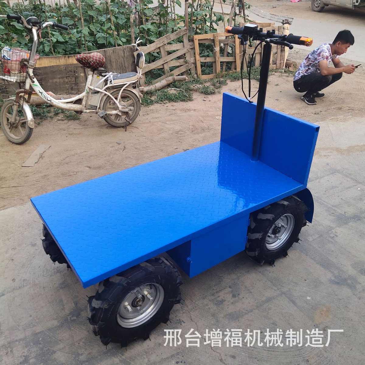 小巧方便建筑工地车间运输手推车 平板车 搬运车 重型电动平板车