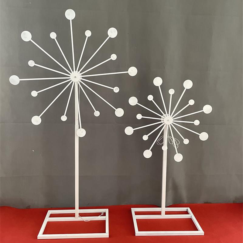 新款婚庆道具电动旋转风车路引摆件摩天轮铁艺可升降婚礼场景布置