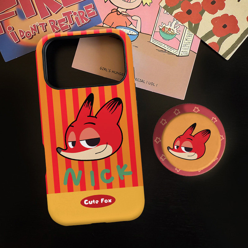 卡通尼克适用苹果17promax手机壳iphone16pro菲林磁吸支架个性华为P80小米15小众vivo防摔保护壳oppo可爱情侣