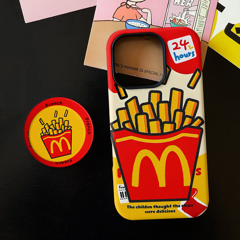 麦门薯条适用苹果17promax手机壳iphone16pro菲林磁吸支架个性华为P80小米15小众vivo防摔保护壳oppo潮流暖色