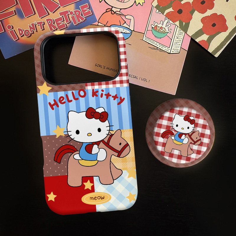 拼接木马KT适用苹果17promax手机壳iphone16pro菲林磁吸支架个性华为P80小米15小众vivo防摔保护壳oppo撞色