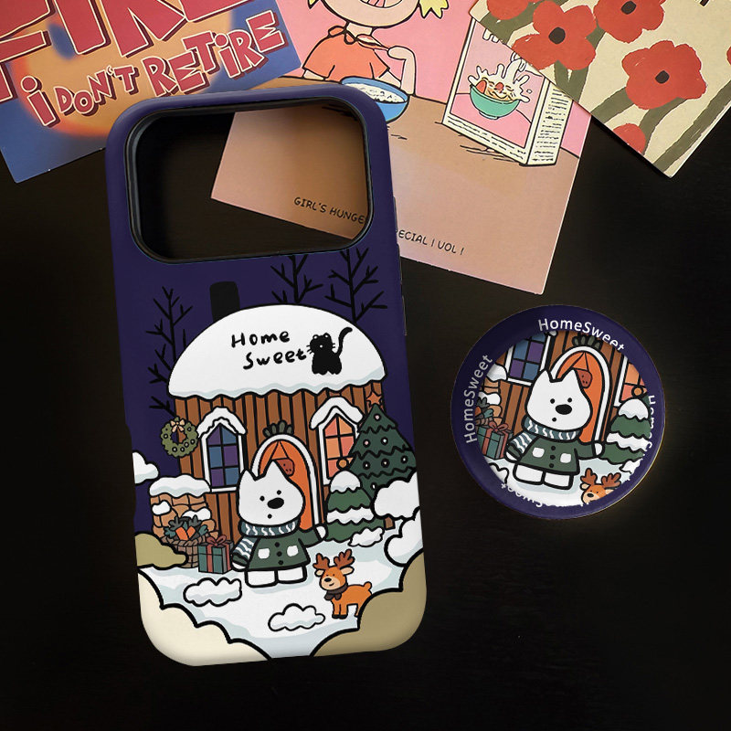 圣诞小屋适用苹果17promax手机壳iphone16pro菲林磁吸支架个性华为P80小米15小众vivo防摔保护壳oppo可爱卡通
