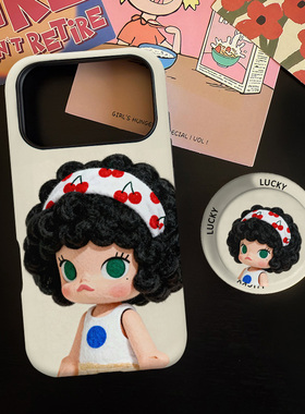 复古蘑菇头适用苹果17promax手机壳iphone16pro菲林磁吸支架个性华为P80小米15小众vivo防摔保护壳oppo流行风