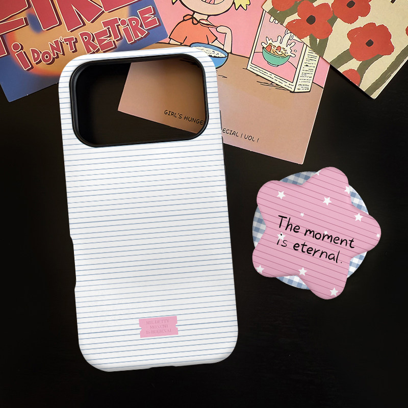 韩风条纹星星适用苹果17promax手机壳iphone16pro菲林磁吸支架个性华为P80小米15小众vivo防摔保护壳oppo极简