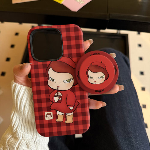 复古奈良美智适用苹果17promax手机壳iphone16pro菲林磁吸支架个性华为P80小米15小众vivo防摔保护壳oppo卡通